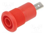 Connector: 4mm banana; socket; 24A; 1kV; red; nickel plated STÄUBLI