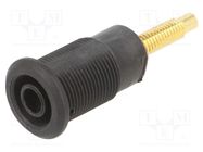 Connector: 4mm banana; socket; 32A; black; gold-plated STÄUBLI