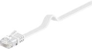 CAT 6 Flat Patch Cable, U/UTP, white, 2 m - copper conductor (CU)