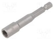 Screwdriver bit; 6-angles socket; Socket: HEX 7mm FELO