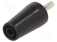 Connector: 4mm banana; adapter; 32A; black; nickel plated; 42mm STÄUBLI