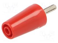 Connector: 4mm banana; adapter; 32A; red; nickel plated; 42mm STÄUBLI