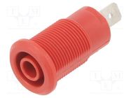 Connector: 4mm banana; socket; 24A; 1kV; Cutout: Ø12.2mm; red STÄUBLI