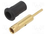 Socket; 4mm banana; 25A; 30VAC; 60VDC; black; gold-plated; on panel STÄUBLI