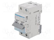 Circuit breaker; 230/400VAC; Inom: 16A; Poles: 1+N; Charact: B; 6kA HAGER