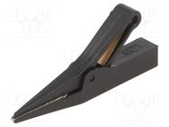 Crocodile clip; 10A; black; Grip capac: max.9.5mm STÄUBLI