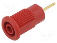 Connector: 4mm banana; socket; 24A; 1kV; red; gold-plated; on panel STÄUBLI