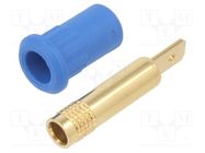 Connector: 4mm banana; socket; 25A; 30VAC; 60VDC; 30mm; blue STÄUBLI