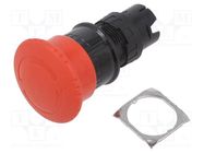 Switch: emergency stop; 16mm; Stabl.pos: 2; red; none; Pos: 2 