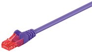 CAT 6 Patch Cable, U/UTP, violet, 0.25 m - copper-clad aluminium wire (CCA)