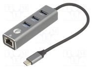 Hub USB; RJ45 socket,USB A socket x3,USB C plug; USB 3.0; 5Gbps VCOM