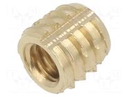 Threaded insert; brass; M4; BN 37915; L: 5.6mm; for plastic TAPPEX