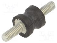 Vibration damper; M4; Ø: 10mm; rubber; L: 10mm; Thread len: 10mm ELESA+GANTER