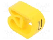 Markers; Marking: U; 8÷16mm; PVC; yellow; -30÷60°C; leaded; PA-3 