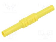 Connector: 4mm banana; adapter,socket; 32A; 1kV; 62.5mm; yellow STÄUBLI