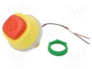 Switch: emergency stop; 22mm; Stabl.pos: 2; red; LED; 24V; IP66 