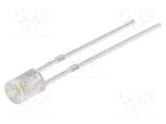 LED; 3mm; white cold; 250÷330mcd; 140°; Front: recessed; 2.7÷3.2V OPTOSUPPLY