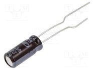 Capacitor: electrolytic; THT; 22uF; 63VDC; Ø5x11mm; Pitch: 2mm; ±20% SAMWHA