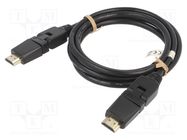 Cable; HDCP 2.2,HDMI 2.0; HDMI plug movable 360°,both sides Goobay