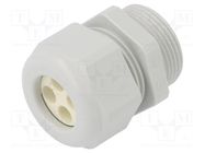 Cable gland; multi-hole; PG21; IP65; polyamide; grey; Holes no: 4 HUMMEL