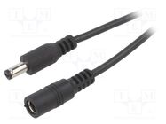 Cable; 2x0.5mm2; DC 5,5/2,1 plug,DC 5,5/2,1 socket; straight BQ CABLE