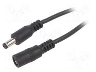 Cable; 2x0.5mm2; DC 5,5/2,1 plug,DC 5,5/2,1 socket; straight BQ CABLE