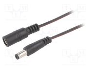 Cable; 2x0.35mm2; DC 5,5/2,1 plug,DC 5,5/2,1 socket; straight BQ CABLE