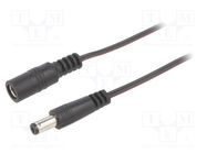 Cable; 2x0.35mm2; DC 5,5/2,1 plug,DC 5,5/2,1 socket; straight BQ CABLE