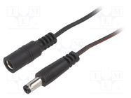 Cable; 2x0.35mm2; DC 5,5/2,5 plug,DC 5,5/2,5 socket; straight BQ CABLE