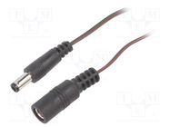 Cable; 2x0.35mm2; DC 5,5/2,5 plug,DC 5,5/2,5 socket; straight BQ CABLE