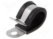 Fixing clamp; ØBundle : 21mm; W: 12.7mm; steel; Cover material: PVC 