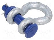 Dee shackle; steel; for rope; zinc; 13mm; 1/2" ELESA+GANTER