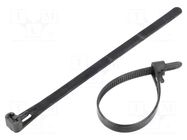Cable tie; multi use; L: 150mm; W: 7.2mm; black; polyamide; 100pcs. QOLTEC