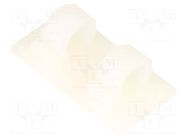 Self-adhesive cable holder; ØBundle : 9mm; polyamide; natural HELLERMANNTYTON