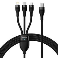 Baseus Flash Series II cable USB Type C - USB Type C / Lightning / micro USB 100 W 1.5 m black (CASS030201), Baseus