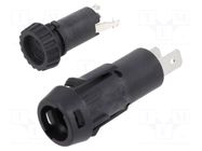 Fuse holder; 5x20mm; 10A; on panel; black; FPG3; 250VAC; UL94V-0 SCHURTER