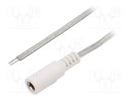 Cable; 2x0.5mm2; wires,DC 5,5/2,5 socket; straight; transparent BQ CABLE