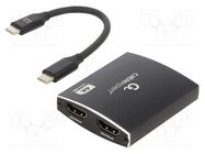 Adapter; HDMI 1.4,USB 3.1; 0.15m; black; Support: 4K,UHD 2160p GEMBIRD