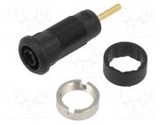 Connector: 2mm banana; socket; Overall len: 29mm; black; insulated STÄUBLI