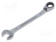 Wrench; combination spanner,with ratchet; 15mm; MicroSpeeder PROXXON