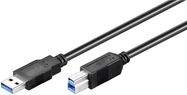 USB 3.0 Cable with USB-B, black, 0.25 m - USB 3.0 male (type A) > USB 3.0 male (type B)