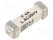 Fuse: fuse; quick blow; 4A; 250VAC; 125VDC; SMD; ceramic; 3x10.1mm SCHURTER