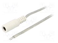 Cable; 2x0.5mm2; wires,DC 5,5/2,1 socket; straight; transparent BQ CABLE