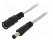 Cable; 2x0.5mm2; DC 5,5/2,1 plug,DC 5,5/2,1 socket; straight BQ CABLE