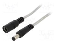 Cable; 2x0.5mm2; DC 5,5/2,1 plug,DC 5,5/2,1 socket; straight BQ CABLE