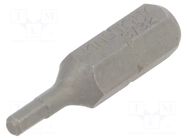Screwdriver bit; hex key; HEX 3/32"; Socket size-inch: 1/4" KING TONY
