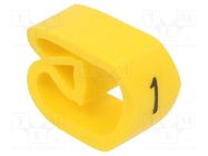 Markers; Marking: 1; 8÷16mm; PVC; yellow; -30÷60°C; leaded; PA-3 