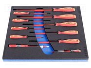 Kit: screwdrivers; insulated; slot; TBI; in a foam tray; 11pcs. UNIOR