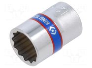 Socket; 12-angles,socket spanner; 12mm; 1/4"; short KING TONY