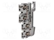 Splice terminal: rail; ways: 3; terminals: 4; grey; spring clamp PHOENIX CONTACT